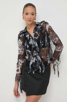 Versace Jeans Couture koszula damska kolor czarny regular z kołnierzykiem klasycznym 76HAL205 NS400