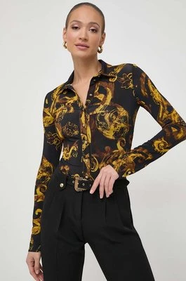 Versace Jeans Couture koszula damska kolor czarny slim z kołnierzykiem klasycznym 76HAL213 JS291