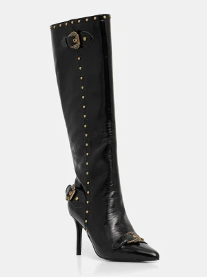 Versace Jeans Couture kozaki damskie kolor czarny na szpilce 79VA3S58 ZSC35 899