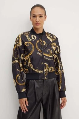 Versace Jeans Couture kurtka bomber damski kolor czarny przejściowa oversize 77HAS408 CQD64