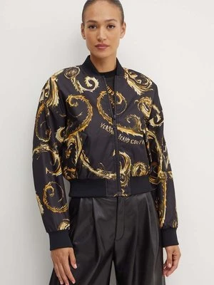 Versace Jeans Couture kurtka bomber damski kolor czarny przejściowa oversize 77HAS408 CQD64