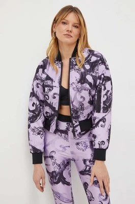 Versace Jeans Couture kurtka bomber dwustronna damska kolor fioletowy przejściowa oversize