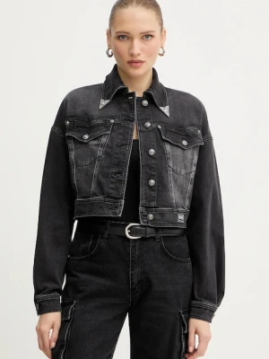Versace Jeans Couture kurtka jeansowa kolor czarny przejściowa 79HAS403 CDWRC