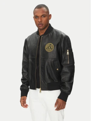 Versace Jeans Couture Kurtka skórzana 78GAVP06 Czarny Regular Fit