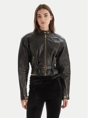 Versace Jeans Couture Kurtka skórzana 79HAVP03 CP021 Czarny Regular Fit