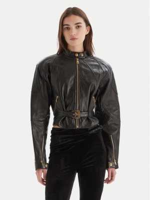 Versace Jeans Couture Kurtka skórzana 79HAVP03 CP021 Czarny Regular Fit