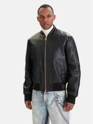 Versace Jeans Couture Kurtka skórzana 80GAVP06 CPPS3 Czarny Regular Fit