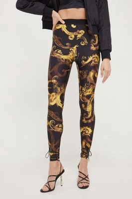 Versace Jeans Couture legginsy damskie kolor czarny wzorzyste 76HAC101 JS292