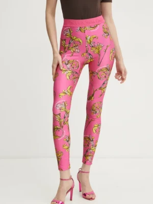 Versace Jeans Couture legginsy damskie kolor różowy wzorzyste 78HAC101 JS470