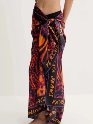 Versace Jeans Couture pareo z domieszką jedwabiu kolor czarny 78HA7H04 ZG359
