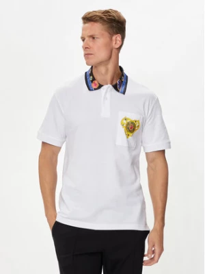 Versace Jeans Couture Polo 76GAGT11 Biały Regular Fit