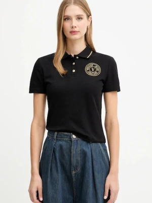 Versace Jeans Couture polo bawełniane damski kolor czarny 79HAGT00 CJ01T