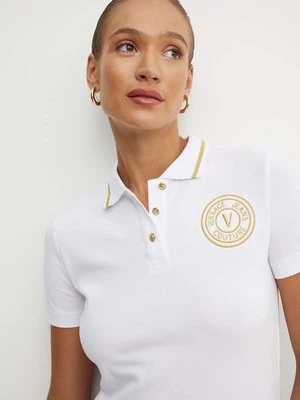 Versace Jeans Couture polo bawełniane kolor biały 77HAGT00 CJ01T