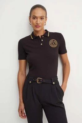 Versace Jeans Couture polo bawełniane kolor czarny 77HAGT00 CJ01T