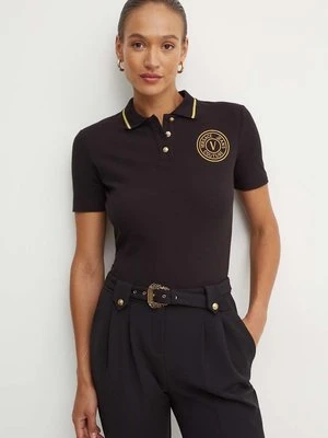 Versace Jeans Couture polo bawełniane kolor czarny 77HAGT00 CJ01T