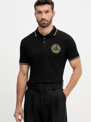 Versace Jeans Couture polo bawełniane męski kolor czarny wzorzysty 79GAGT00 CJ01T