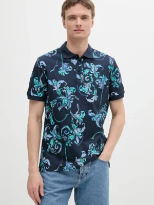 Versace Jeans Couture polo bawełniane męski kolor granatowy wzorzysty 78GAG6S0 JS460