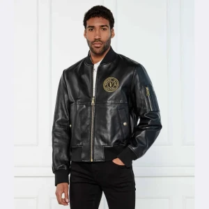 Versace Jeans Couture Skórzana kurtka bomber | Regular Fit