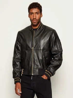 Versace Jeans Couture Skórzana kurtka bomber | Regular Fit