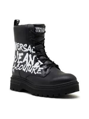 Versace Jeans Couture Skórzane buty wysokie