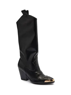 Versace Jeans Couture Skórzane kozaki na słupku FONDO CAMPEROS