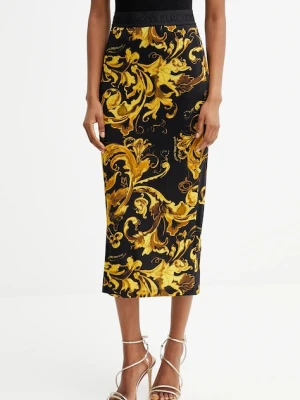 Versace Jeans Couture spódnica kolor czarny midi ołówkowa 79HAE806 JS500