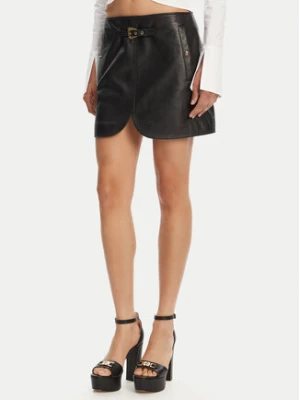 Versace Jeans Couture Spódnica skórzana 78HAEP02 Czarny Regular Fit