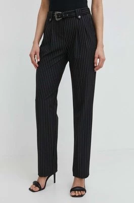 Versace Jeans Couture spodnie damskie kolor czarny proste high waist 76HAA111 N0335