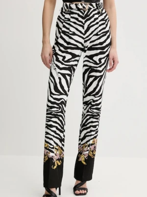 Versace Jeans Couture spodnie damskie kolor czarny proste high waist 78HAA1P1 NS641