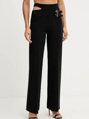 Versace Jeans Couture spodnie damskie kolor czarny proste high waist 79HAA100 N0356
