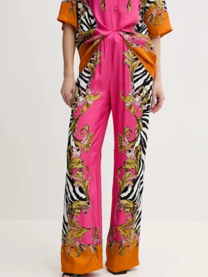 Versace Jeans Couture spodnie damskie kolor różowy szerokie high waist 78HAA1P2 NS653