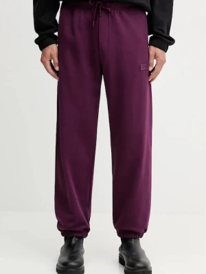 Versace Jeans Couture spodnie dresowe bawełniane męskie kolor bordowy gładkie 79GAAT07 CF01T