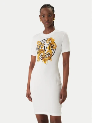 Versace Jeans Couture Sukienka codzienna 80HAOE01 CJ02E Biały Slim Fit