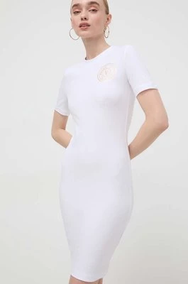 Versace Jeans Couture sukienka kolor biały mini dopasowana 76HAOT02 CJ03T