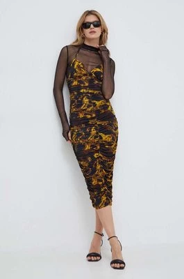 Versace Jeans Couture sukienka kolor czarny midi dopasowana 76HAO9D8 JS291