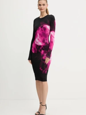 Versace Jeans Couture sukienka kolor czarny midi dopasowana 79HAO9P0 JS526