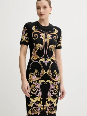 Versace Jeans Couture sukienka kolor czarny mini dopasowana 78HAO9P9 JS466