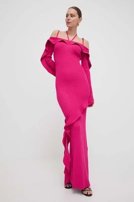Versace Jeans Couture sukienka kolor różowy maxi dopasowana 76HAOM02 CMN33