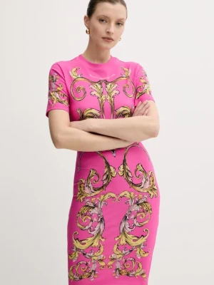 Versace Jeans Couture sukienka kolor różowy mini dopasowana 78HAO9P9 JS466