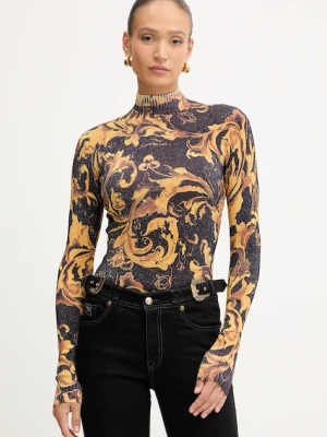 Versace Jeans Couture sweter damski kolor brązowy lekki z golfem 79HAFM04 CMN04