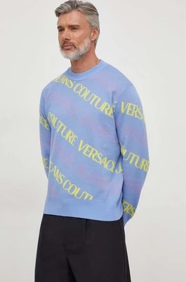 Versace Jeans Couture sweter męski kolor niebieski lekki 76GAFM50 CMN35