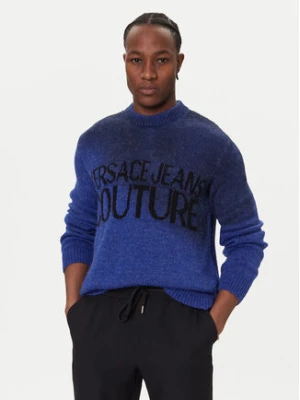 Versace Jeans Couture Sweter VERSACE JEANS-79GAFM05 Niebieski Regular Fit