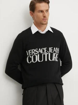 Versace Jeans Couture sweter wełniany męski kolor czarny 77GAFM01 CMH80