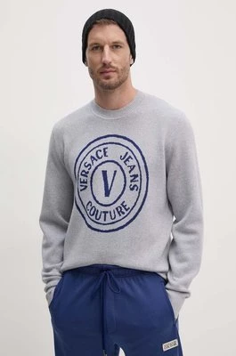 Versace Jeans Couture sweter wełniany męski kolor niebieski 77GAFM02 CMH42