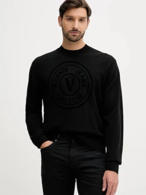 Versace Jeans Couture sweter z dodatkiem wełny męski kolor czarny lekki 79GAFM15 CMN06