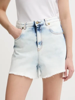 Versace Jeans Couture szorty jeansowe damskie kolor niebieski gładkie high waist 78HAD51R DW063RS5