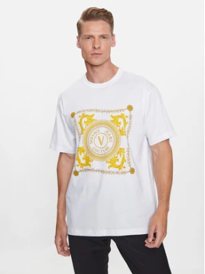 Versace Jeans Couture T-Shirt 75GAHF07 Biały Regular Fit