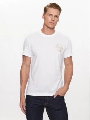 Versace Jeans Couture T-Shirt 75GAHT06 Biały Regular Fit