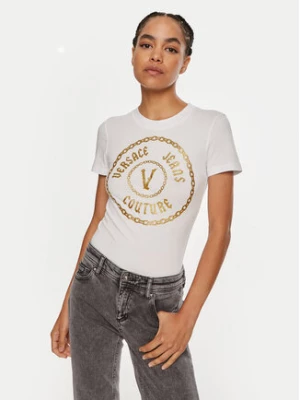 Versace Jeans Couture T-Shirt 77HAHT02 CJ03T Biały Slim Fit