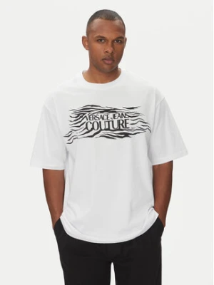 Versace Jeans Couture T-Shirt 78GAH6L1 Biały Regular Fit